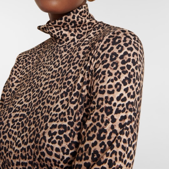 APC Dorothea brown leopard print cotton blend dress w/fabric tie belt S Worn 1x - Picture 6 of 13